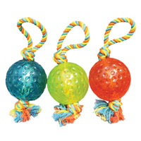 TOY PET TUG 5IN BALL W/ROPE