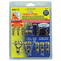 OOK 50918 Picture Hanging Kit, 5 to 100 lb, Steel, Brass, Gold