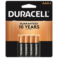 DURACELL MN2400B4Z AAA Battery, 1.5 V Battery, 1.15 Ah, AAA Battery,