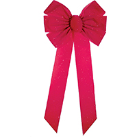 6072 RED VELVET GLTTER BOW 7LP