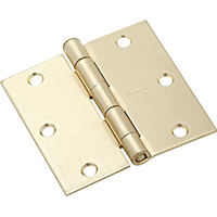 HINGE DOOR 3IN SQ CNR BRASS