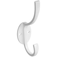 COAT & HAT HOOK DBL WHITE