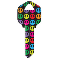 KEY BLANK KW1-32 PEACE SIGNS
