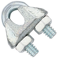 National Hardware N889-013 Wire Cable Clamp, 1/8 in Dia Cable, 7/8 in L, Malleable Iron/Steel, Elect