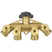 Y-CONN 4-WAY BRASS W/SHUTOFF