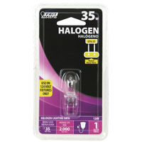 Feit Electric BPQ35T4/JCD Halogen Lamp; 35 W; JCD T4; Candelabra GY6.35