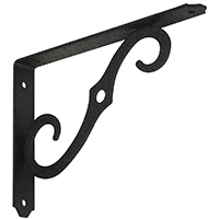 BRACKET SHELF STL 8X5.5IN BLK