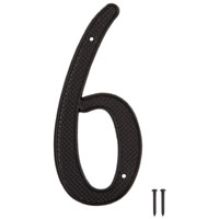 HOUSE NUMBER 6 BLACK 4IN