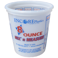 ENCORE Plastics 30308 Mix'n Measure Cup with Ratios, 8 oz Capacity