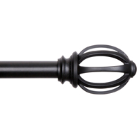 CURTAIN ROD 5/8" X 66-120" BLACK