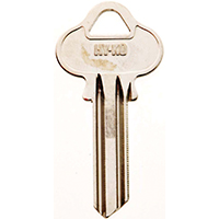 HY-KO 11010L1 Key Blank, Brass, Nickel, For: Lockwood Cabinet, House Locks