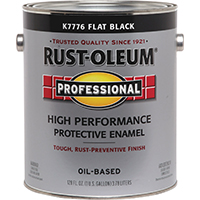 RUST-OLEUM PROFESSIONAL K7776402 Protective Enamel, Flat, Black, 1 gal Can