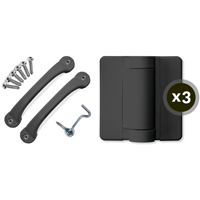 SCREEN DR HDWR KIT HD POLY BLK