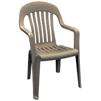 Adams 8254-96-3700 High-Back Chair, 250 lb Weight Capacity, Polypropylene