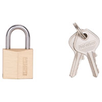 PADLOCK BRASS 13/32IN WD SHKL