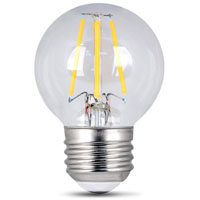 Feit Electric BPGM60/927CA/FIL/2 LED Bulb, Globe, G16-1/2 Lamp, 60 W