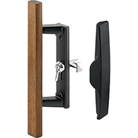 DOOR HANDLE SLIDING BLK/WOOD