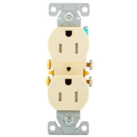 RECEPTACLE DUPLEX LIGHT ALMOND