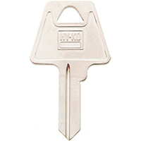HY-KO 11010AM3 Key Blank, Brass, Nickel, For: American Cabinet, House Locks