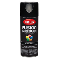 Krylon Fusion K02702007 Primer and Spray Paint, Gloss, Black, 12 oz, Aerosol