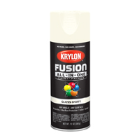 Krylon Fusion K02711007 Primer and Spray Paint, Gloss, Ivory, 12 oz, Aerosol