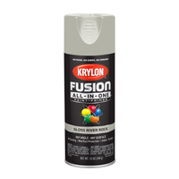 Krylon Fusion K02721007 Primer and Spray Paint, Gloss, River Rock, 12 oz,
