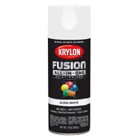 Krylon Fusion K02727007 Primer and Spray Paint, Gloss, White, 12 oz, Aerosol