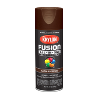 Krylon Fusion K02738007 Primer and Spray Paint, Satin, Espresso, 12 oz,