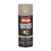 Krylon Fusion K02740007 Primer and Spray Paint, Satin, Khaki, 12 oz, Aerosol