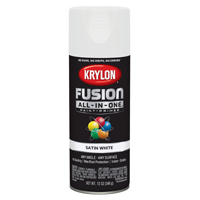 Krylon Fusion K02753007 Primer and Spray Paint, Satin, White, 12 oz, Aerosol