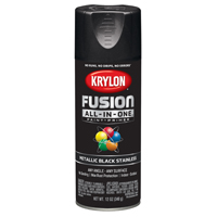 Krylon Fusion K02790007 Primer and Spray Paint, Metallic, Black Stainless,