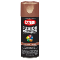 Krylon Fusion K02768007 Primer and Spray Paint, Metallic, Copper, 12 oz,