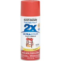 RUST-OLEUM PAINTER'S Touch 249068 Satin Spray Paint, Satin, Paprika, 12 oz,