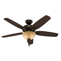 FAN CEIL 52IN5BLD/2LT CAND BRZ