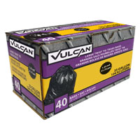 VULCAN FG-03812-11 Trash Bag, 33 gal Capacity, Black