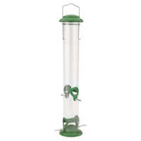 Stokes Select 38178 Wild Bird Feeder, 19 in H, 1.2 qt, Metal, Green,