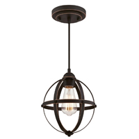 Westinghouse Stella Mira Series 6361900 Mini Pendant Fixture, 120 VAC, 1-Lamp, Oil Rubbed Bronze Fix