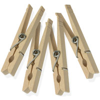 Honey-Can-Do DRY-01375 Classic Clothespin; 0.394 in W; 3.3 in L; Birchwood;