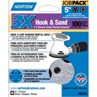 NORTON 03222 Job Pack Sanding Disc, P100-Grit, Medium Grade, Alumina