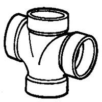 ABS TEE DOUBLE SANITARY 3IN