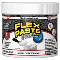 FLEX PASTE PFSWHTR16 Rubberized Adhesive, White, 1 lb Jar