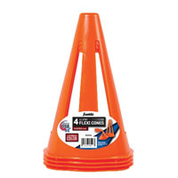 SOCCER CONES 9IN W/LABEL 4CT