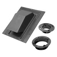 ROOFCAP W/DAMPER PLSTC 4IN BLK