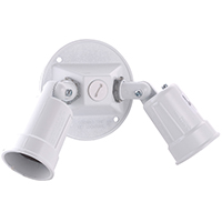 RND COVER W/2 LAMPHOLDERS WHT