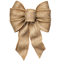 Holiday Trims 6112 Natural Burlap Wired Bow