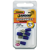 Jandorf 60876 Disconnect Terminal, 16 to 14 AWG Wire, Vinyl Insulation,