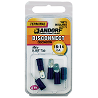 Jandorf 60879 Disconnect Terminal, 16 to 14 AWG Wire, Vinyl Insulation,