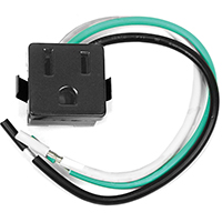 OUTLET 3 PRONG BLK 3 WIRE LEAD