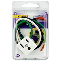 OUTLET 3 PRONG WHT 3 WIRE LEAD