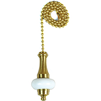 60322 CHAIN PULL BRS/WHT 12IN